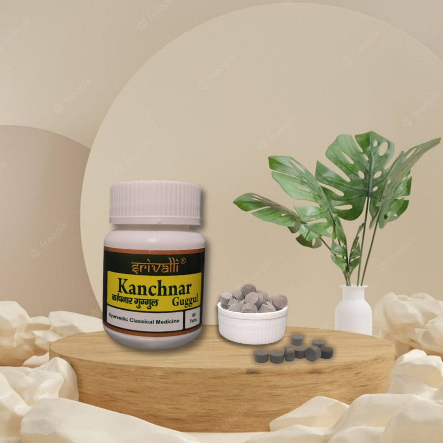 Srivalli Kanchanar Guggulu 60 Tablets | Ayurvedic Thyroid Support & Hormonal Balance | Natural Remedy for PCOS, Goitre, Detox & Weight Management
