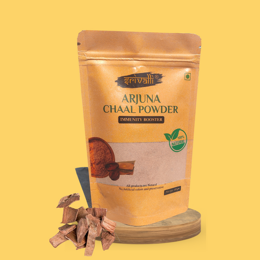 srivalli Arjun Chaal Powder | Terminalia Arjuna Bark | Ayurvedic Heart & BP Support | Arjuna Ki Chaal | Natural Herbal Supplement | Triple Filtered | Zip-Lock