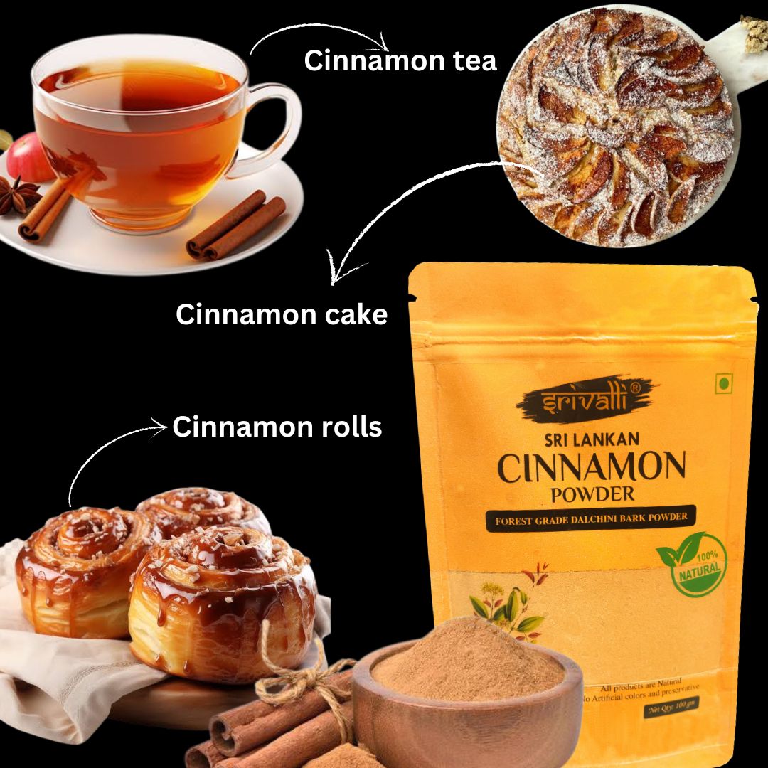 Srivalli Ceylon Cinnamon Dalchini Powder, 100g, Sri Lankan cinamon powder for weight loss