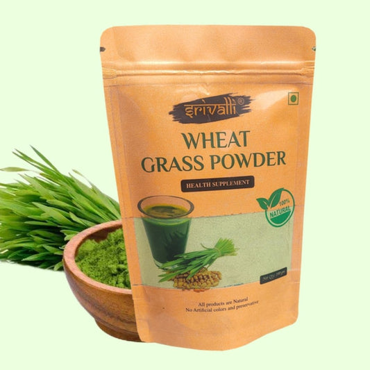 Srivalli Wheatgrass Powder 100g | Natural Green Superfood | Rich in Antioxidants, Vitamins & Minerals | Boosts Immunity, Detox & Stamina | 100% Pure & Chemical-Free