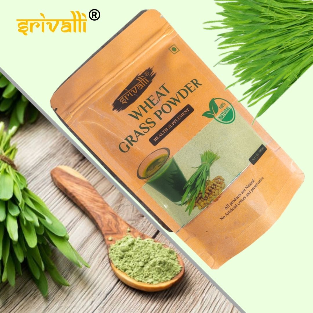 Srivalli Wheatgrass Powder 100g | Natural Green Superfood | Rich in Antioxidants, Vitamins & Minerals | Boosts Immunity, Detox & Stamina | 100% Pure & Chemical-Free